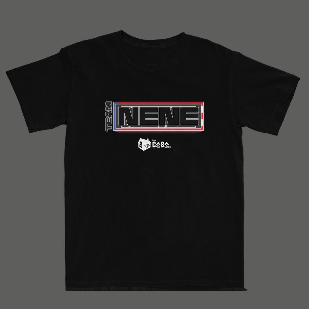 Black t-shirt with 'Team NENE' logo
